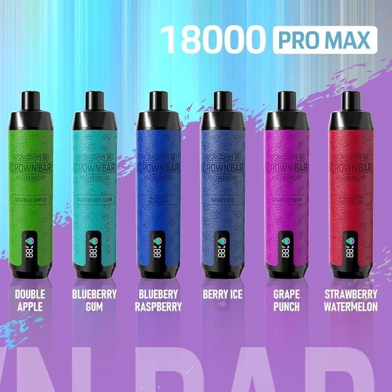 Original vapme crown bar 18000 puff pro max disposable vapes 25ml 12 flavors recharge battery smart screen display vs bang 18000 Puff 18k 20k al fakher 8000