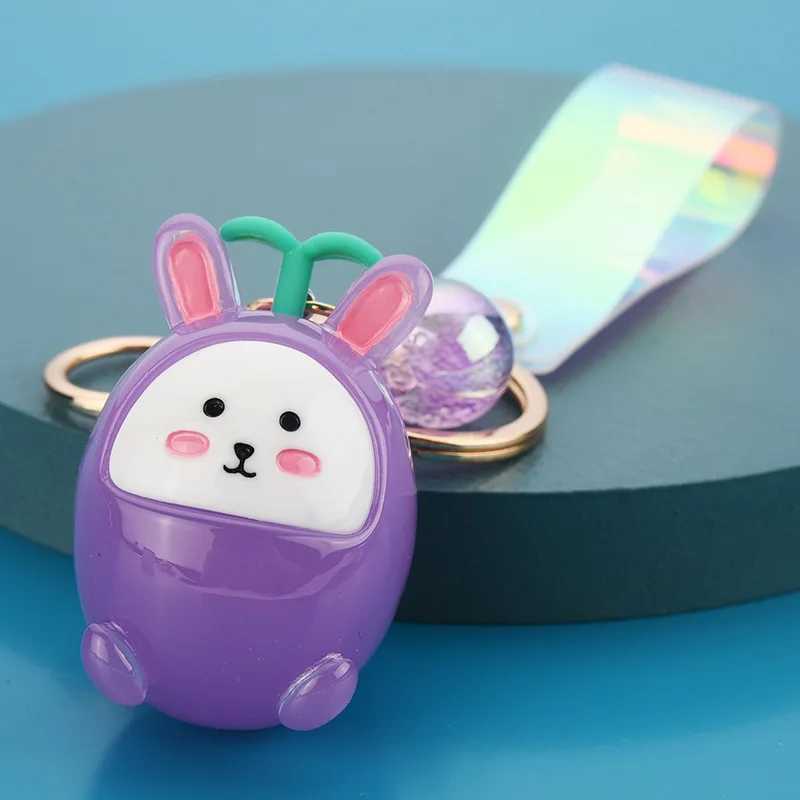 Keychains Lonyards Creative Cartoon Resin with lampe arbre bud lapin kelechain mignon fille coeur lapin pendentif scolaire petit cadeau