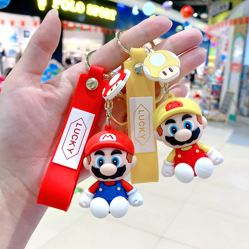 Creative cartoon cute game keychain schoolbag men's and women's car pendant hanging doll machine