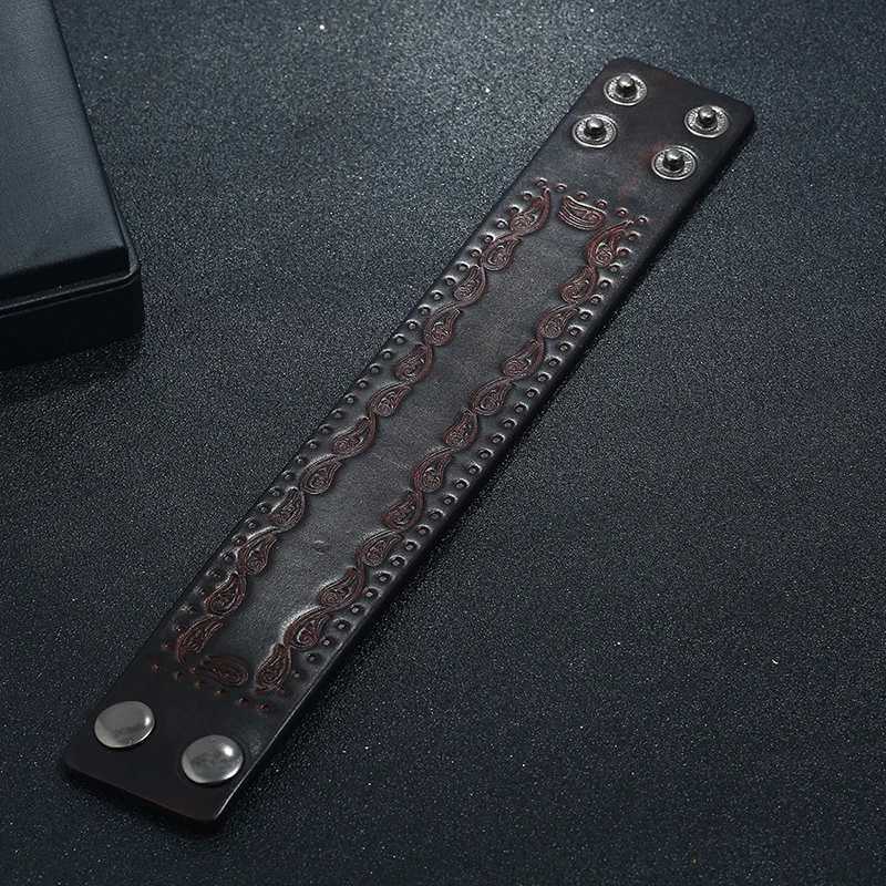 Andra armband modyle nya vintage läder smycken punk brun flätat läder armband för män breda par män armband mode armbanden gåvor240415