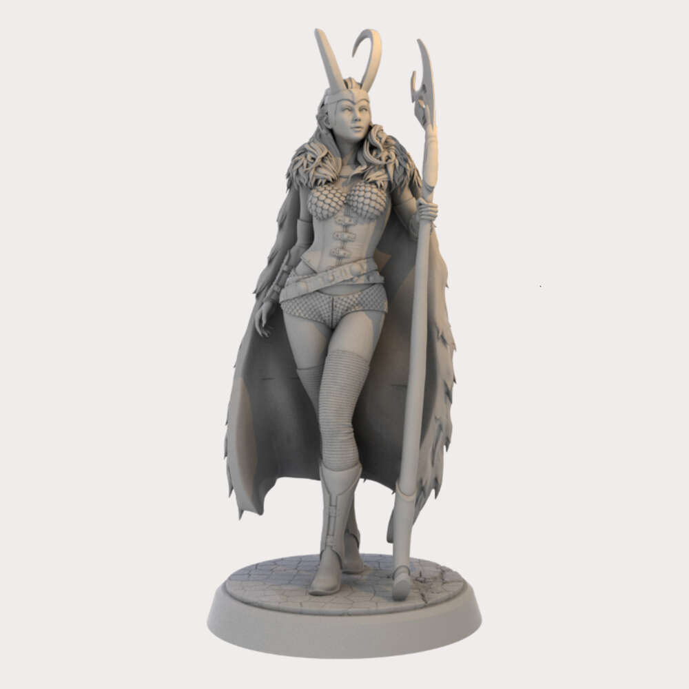 Anime Manga 1/24 Skala 75 -mm -Anime -Charaktere Miniaturen GK weibliche Version von Loki -Harzfiguren Unbekanntes und unbemaltes DIY -Modell Kit Toys