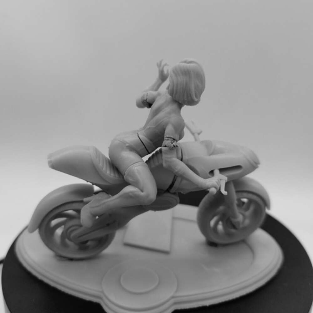 Anime Manga weiblicher Motorradfahrer DIY Harz Abbildung 1/24 Skala 75mm Montage Model Kit Unbekannte Amas unbemalte Statuettes Spielzeug