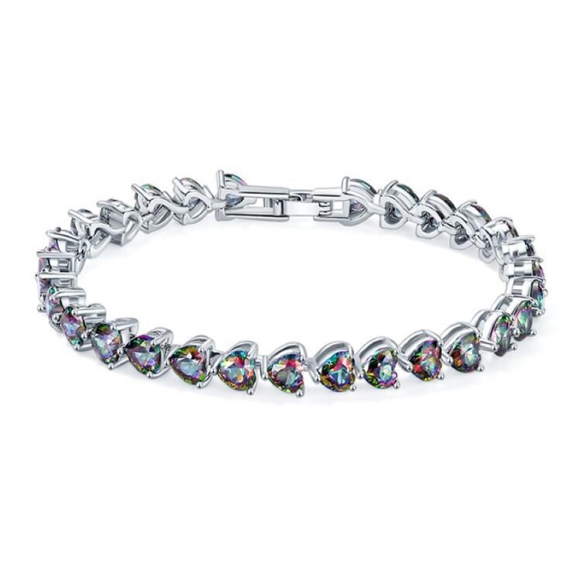 Luckyshine Sell Fashion 925 STERLING SIRGE DOVERS NATURE COEUR FEU MYSTIC TOPAZ GEMSTLE STAILS BRACELETS243U