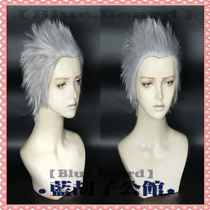 Game Devil May Cry 5 Vergil Short Silver Grey Cosplay Wig238g