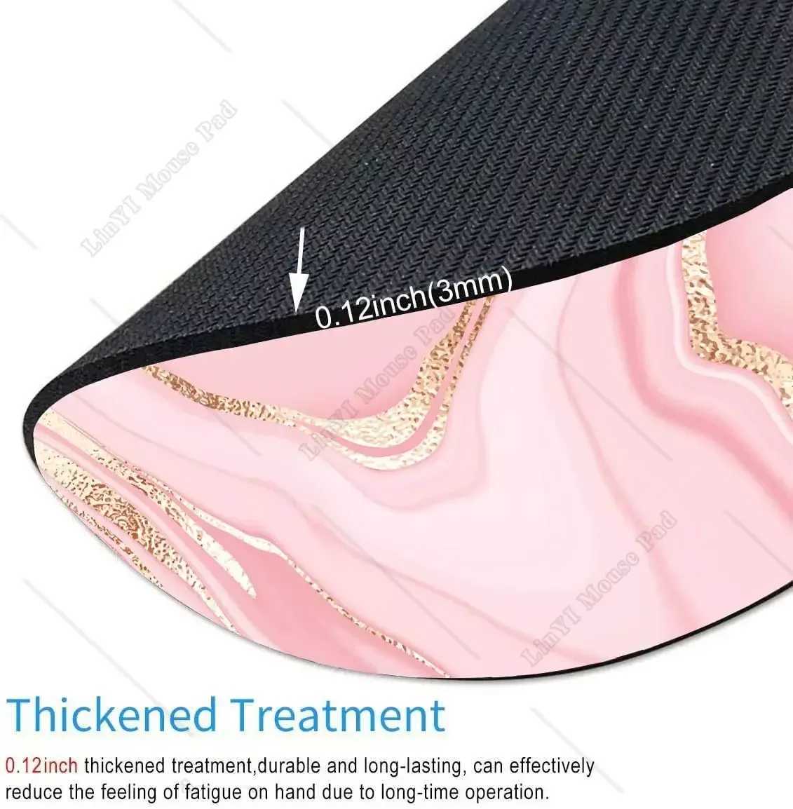 Mauspads Handgelenk ruhen rund rosa Gold Marmor Maus Pad Premium-strukturierte kleine Mausmatte mit wasserdicht