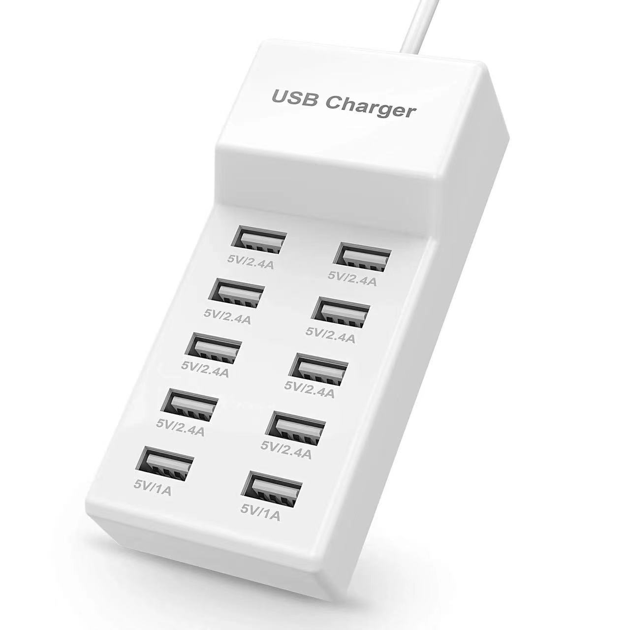 10 Estação de carregamento USB Dock Dock Multi Port Charger Fast Charging Charge Charge Station