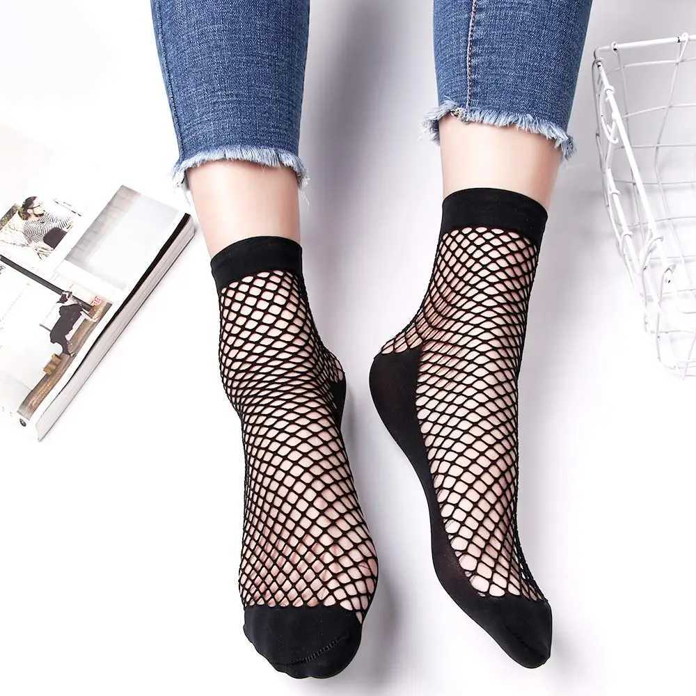 Socken Strumpfwaren Mode Frauen Mädchen Lady Sexy Spitzen -Knöchel High Fishnet Net Net Netto Farbe Kurzer Crew Sommer Atmungsfreie Socken Neuankömmlinge