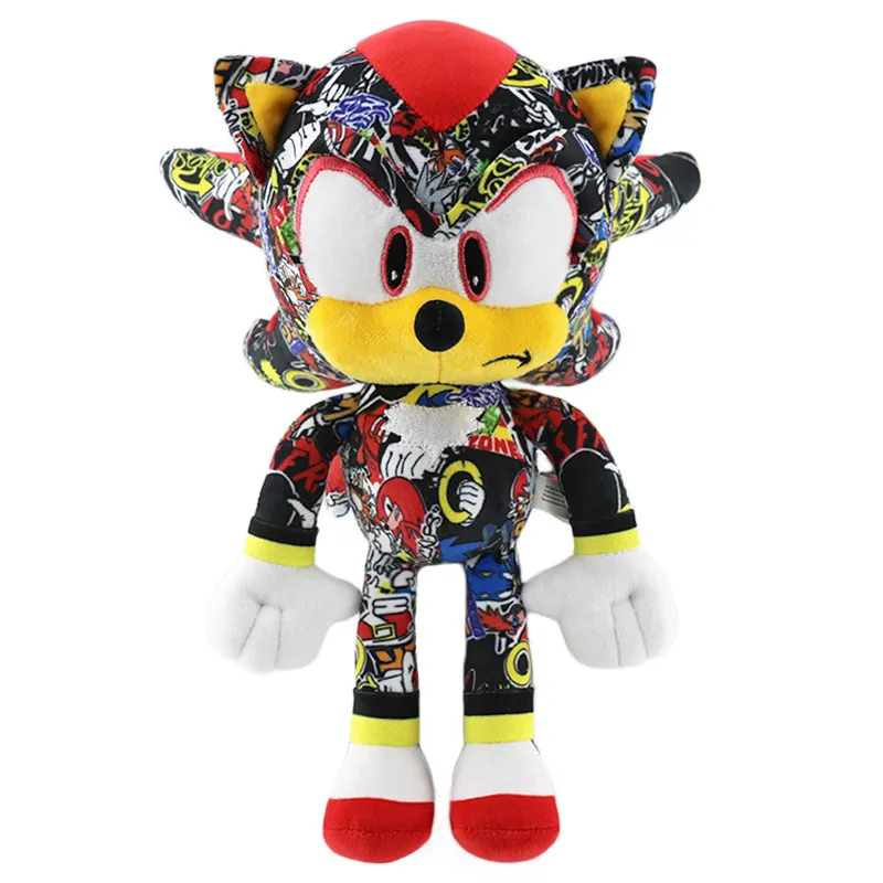 30CM Super Sonic Plush Toy The Hedgehog Amy Rose Knuckles Tails Cute Cartoon Soft Stuff Doll Birthday Gift for Children