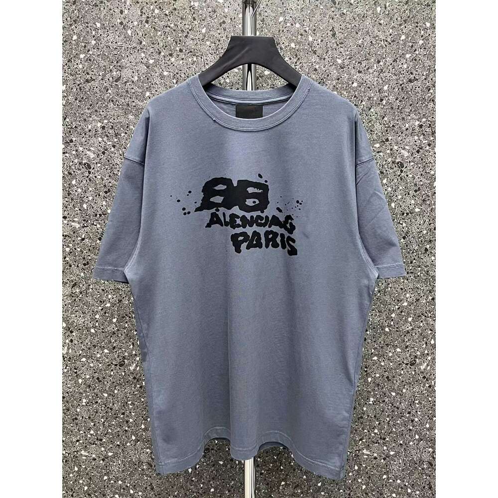 Projektantka koszulka dla mężczyzn i kobiet z ubrania Para Ręcznie rysowana graffiti BB Splash T-shirt luźna wysokiej jakości Trendowa Treny Paris 524