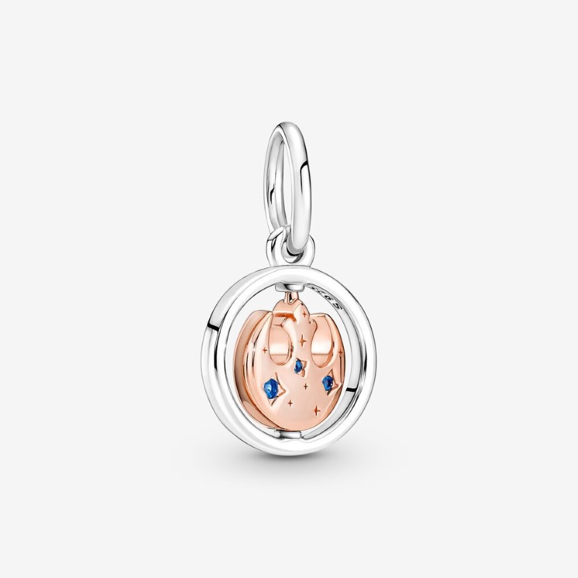 100% 925 Simbolo in argento sterling filatura filatura a sospensione europea gioielleria di moda braccialetto donne regali249s249