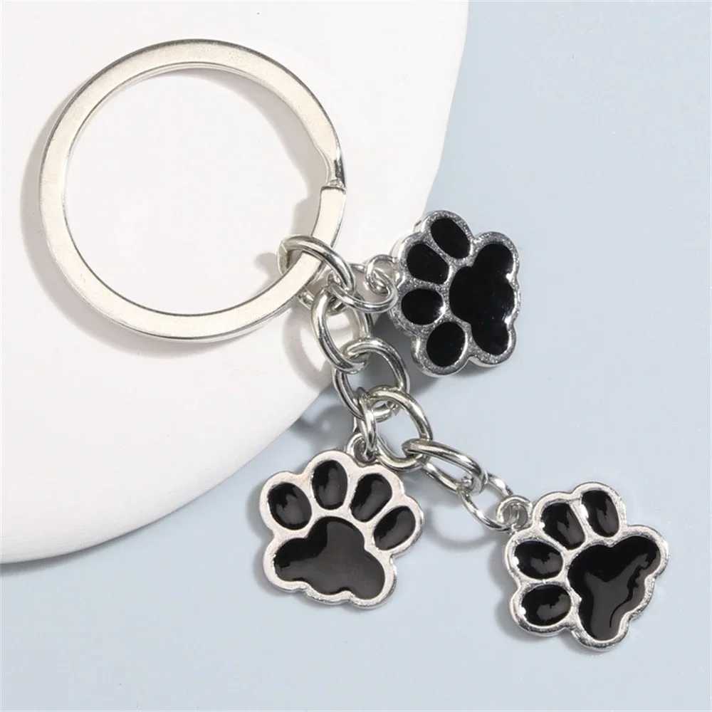 Tornari percorsi simpatici smalto gatto cane zampa Keechain kawaii animale footprint catene chiave donne uomini accessori accessori le gioielli fai -da -te regali souvenir