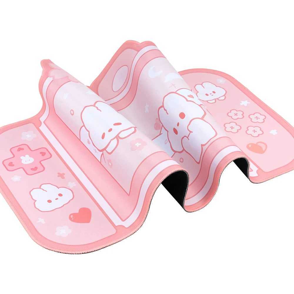 Poussions de souris poignets reposez le bunny bunny tampon ns commutateur de jeu de clavier de jeu de pavé grand tapis de moule pastel