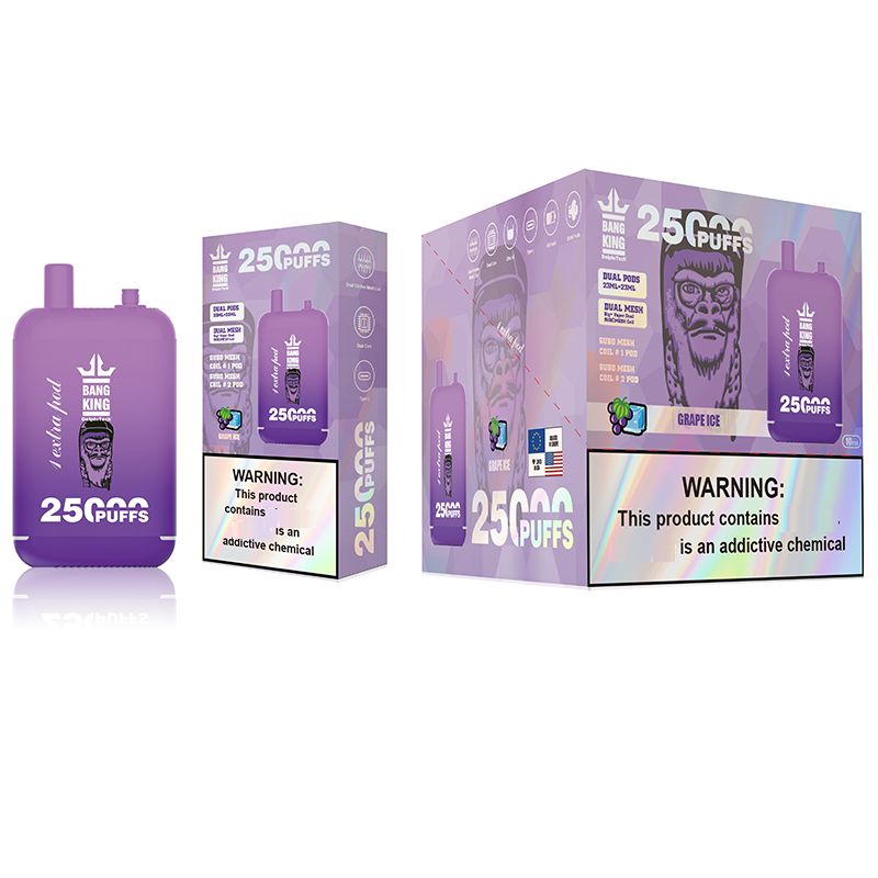 Original Bang king 25000 puff vapes disposable puff E-Zigaretten 46ml dual pod 0.8 Ohm Mesh Coil 0 % 2 % 3 % 5 % 650 mAh Bettery Puffs 25k vs bang 18000 18k puff