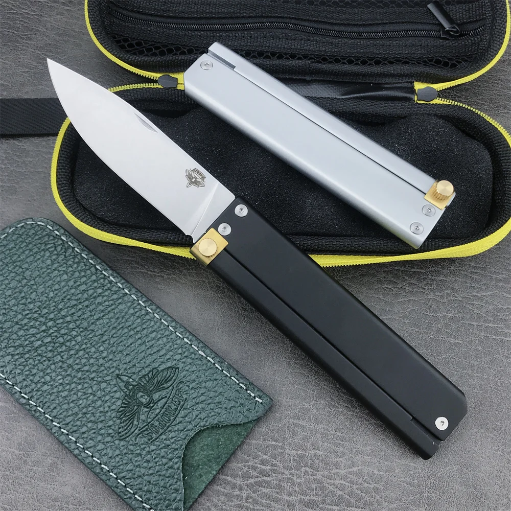 2024 ATROPOS TRAPPER FLIPER Cuchillo plegable D2 Mango de aleación de aluminio Mango táctico Campo CAZTA EDC ENTERENCIA ENTER