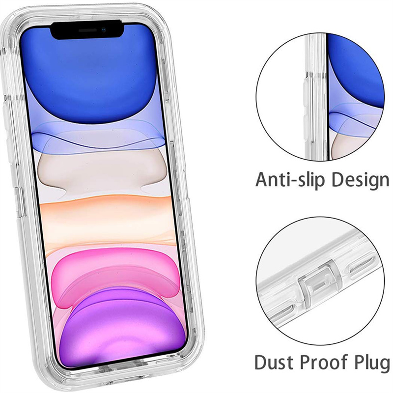 3 na 1 szt.+TPU Clear Wytrzymały obrońca obrońca szoku dla iPhone'a 15 14 Plus 13 12 11 XS Pro Max Samsung Galaxy S24 S23 S22 Ultra Plus A53 A33 A13 A03S Zakłada na zderzak