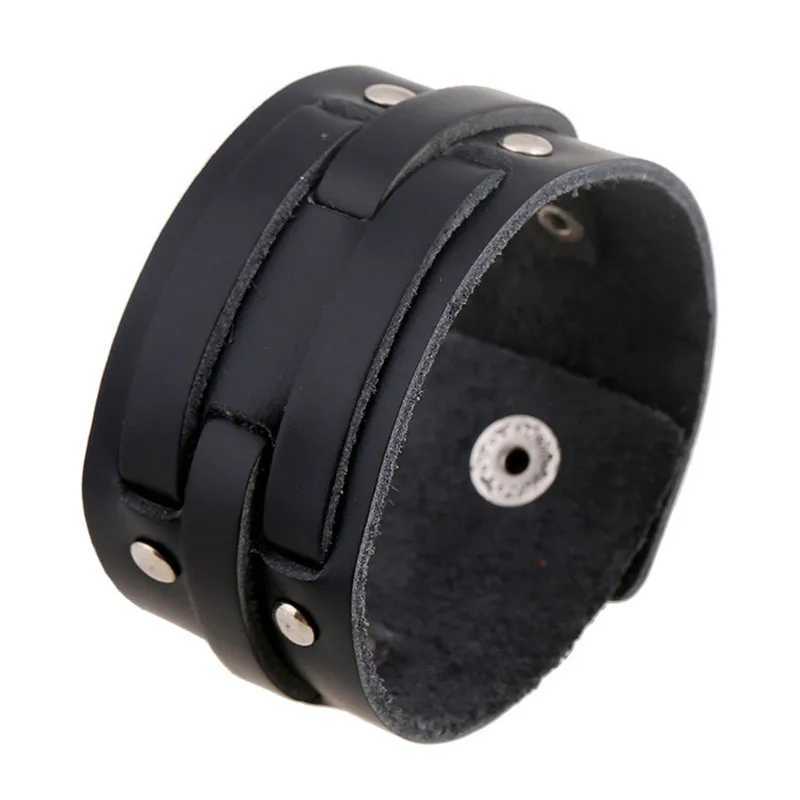 Andra armband Modyle Vintage Punk Retro Multilayer Leather Armband Man Fashion Flätat handgjorda repomslag armband armband för Menl240415