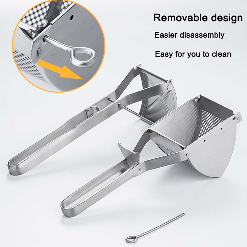 ZK20 Potato Ricer, Stainless Steel Potato Masher for Commercial and Home Use push-push Fruit Squeezer Lemon Clip Juicer