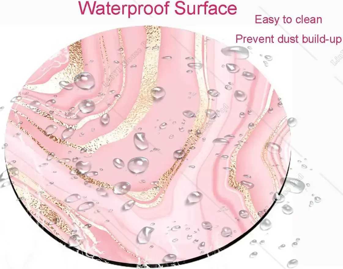 Mauspads Handgelenk ruhen rund rosa Gold Marmor Maus Pad Premium-strukturierte kleine Mausmatte mit wasserdicht