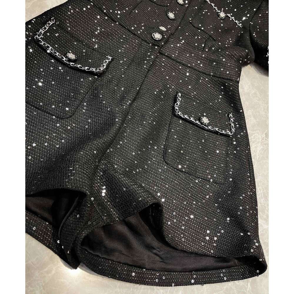 2024 Women's Clothing Sequined Tweed Jumpsuit Spring Summer New 415
