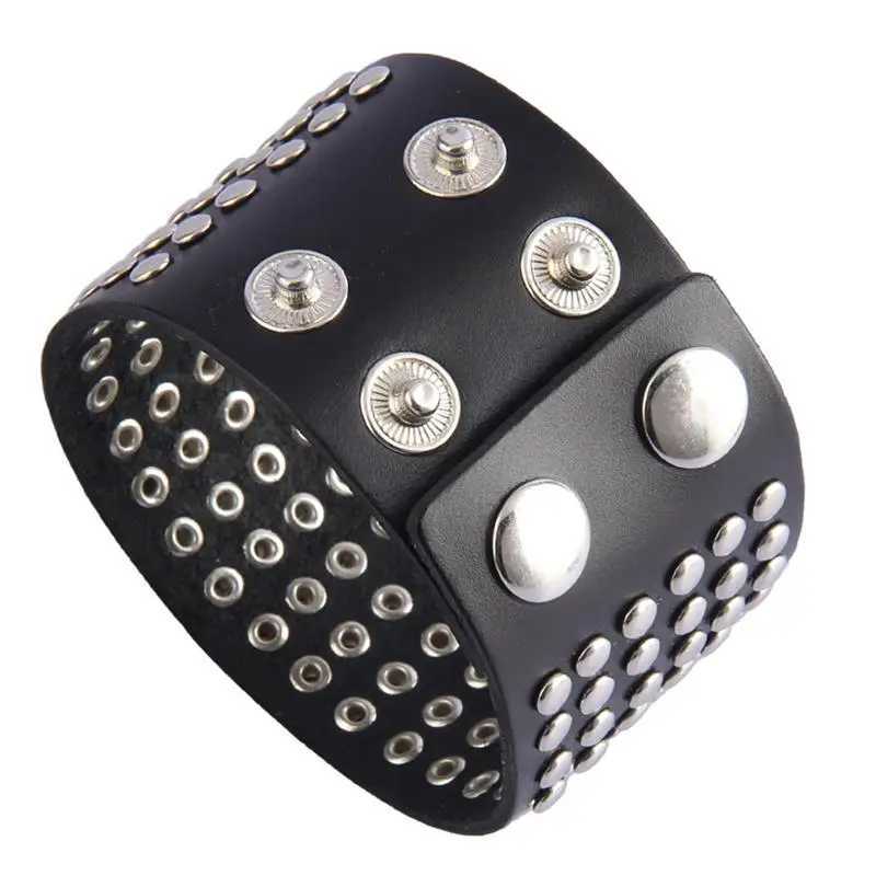 Andere armbanden mode pu lederen armband bezaaide manchet wrap armband manchet bangle voor mannen dames punk armbanden sieraden accessoiressl240415