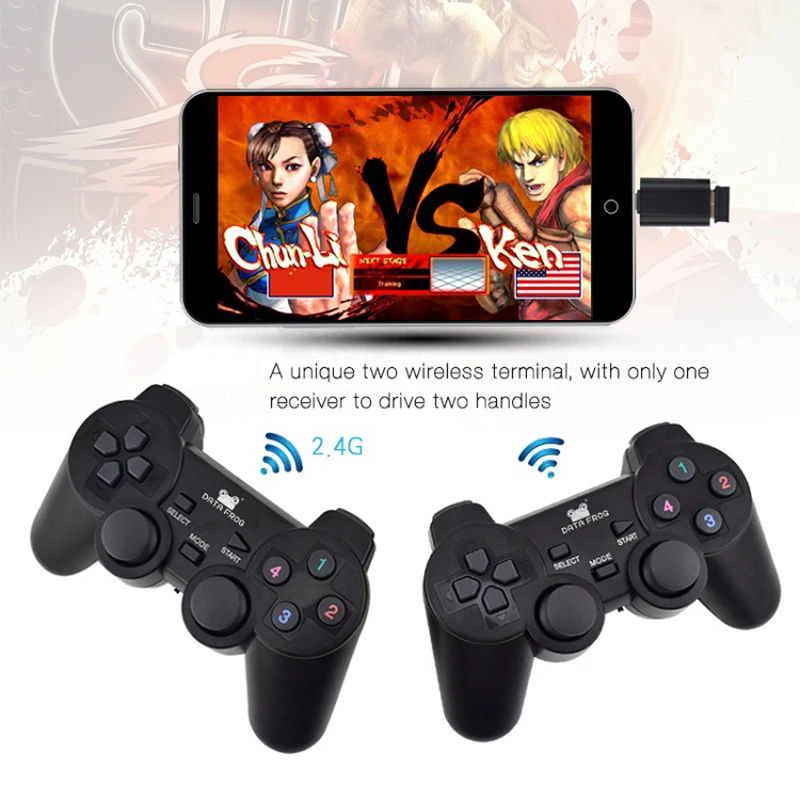 GamePads 2.4 g kontroler bezprzewodowy gamepad Android Joystick Joystick z konwerterem OTG na smartfon z Androidem na tablet PC Smart TV Box