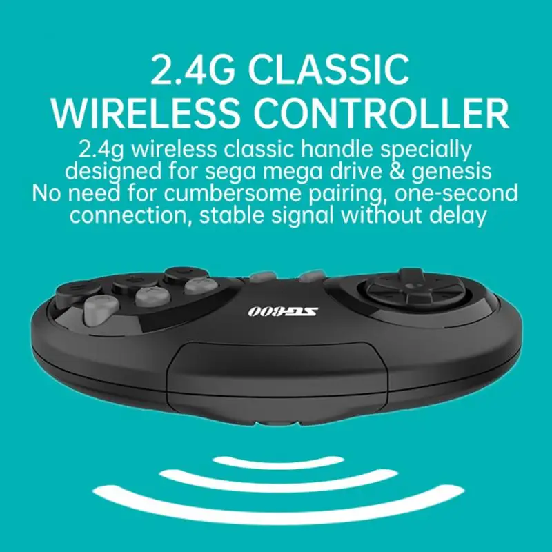 GamePads SG800 MD HD VIDEO VIDEO GAME Console 16 bits Console sans fil 2.4G Receiver sans fil Intégré 688 Jeux pour Sega Genesis / Mega Drive