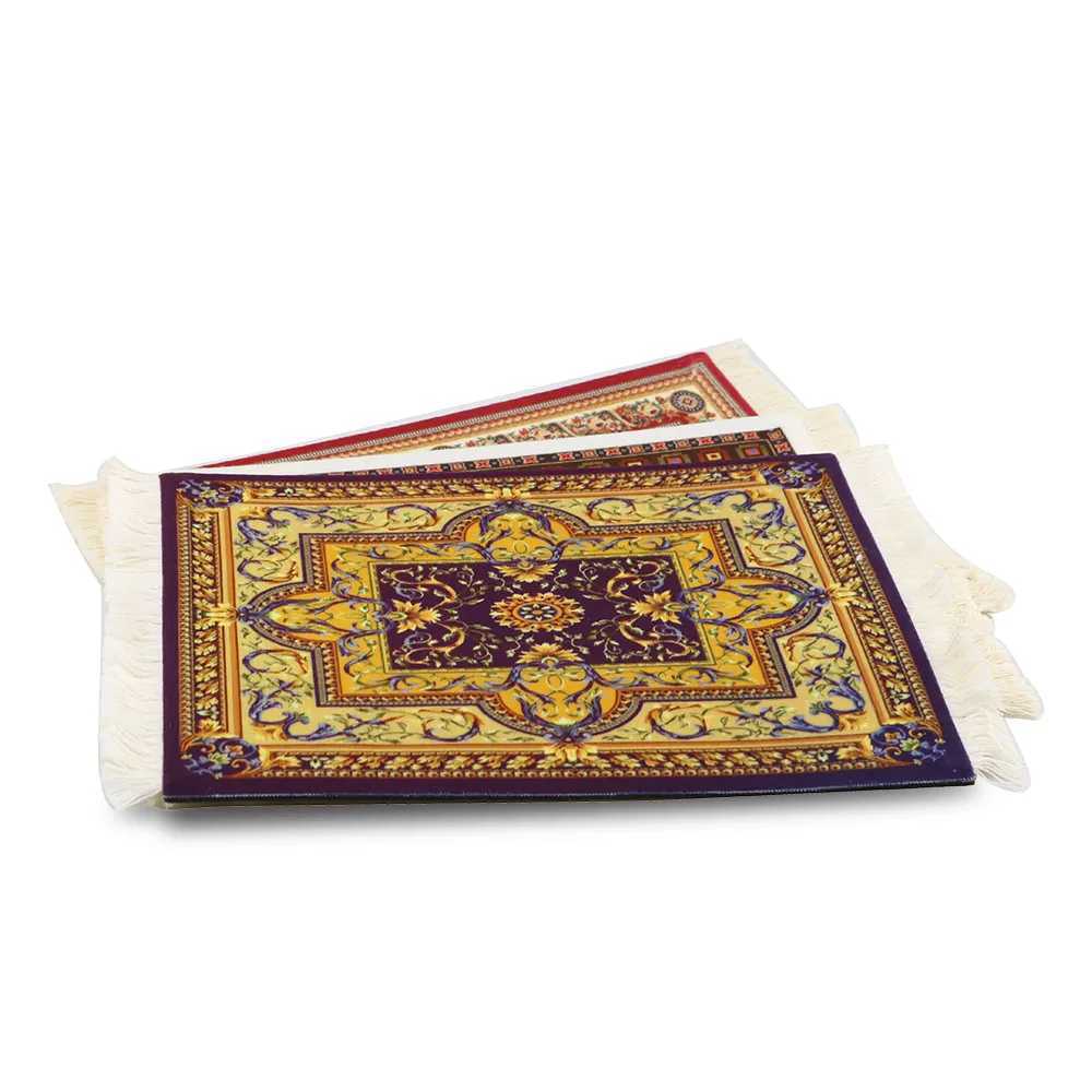 Poussinets de souris poignet repose un mini tapis tissé Persian Mat Mousepad Retro Style Tapet Match Cup ordinateur portable PC MOUSE PAD AVEC FRING HOME OFFICE Table Decor Craft