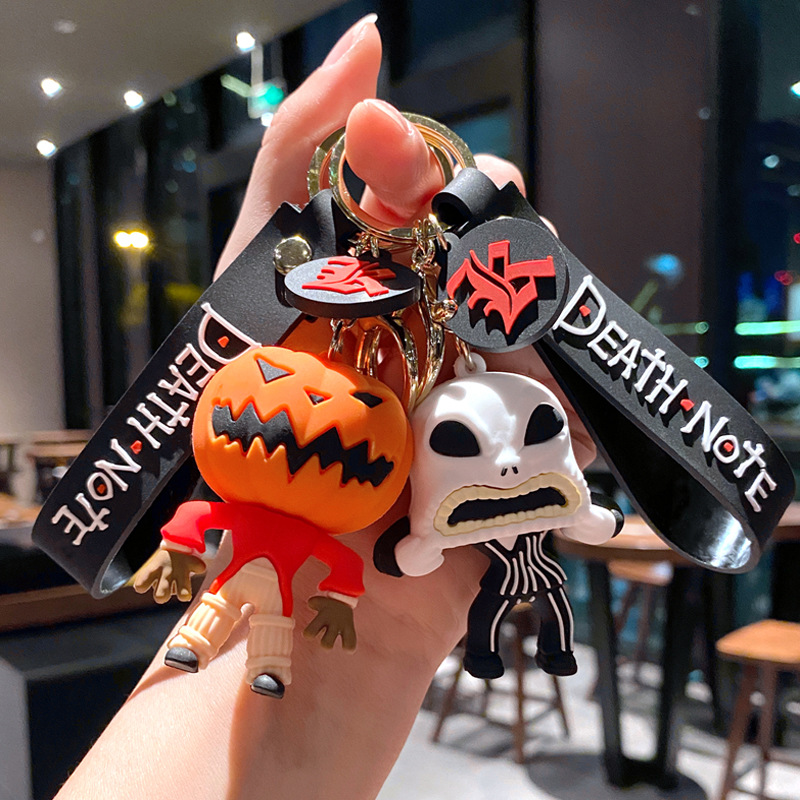 Christmas Eve Horror Halloween keychain Pumpkin Man skeleton cartoon figure car key party gift pendant