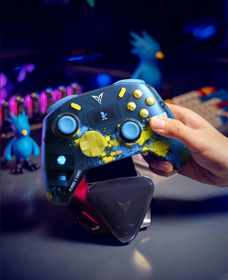 GamePads Flydigi Apex 3 Bluetooth Wireless Gamepad Aerospace LED Affichage de vibration de vibration Give Great Controller avec base de chargement magnétique