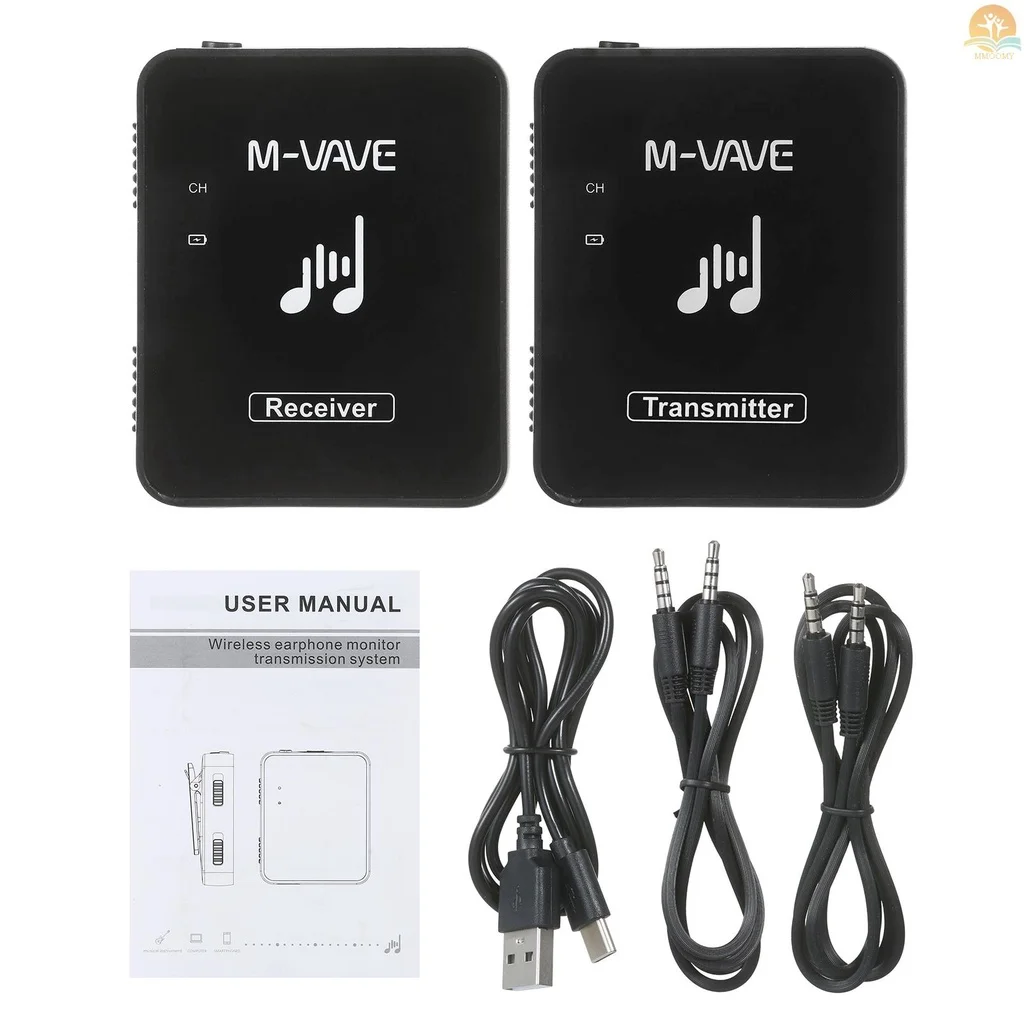 Kabel Mvave WP10 2.4 GHz Wireless Earphone Monitor Gitarrensenderempfängerübertragungssystem mit wiederaufladbarem Batterie -Bass