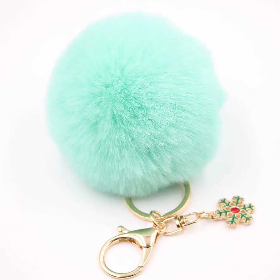 Keychains Lanyards Pom Poms Keychains Fluffy Pompoms Keychain Artificial Fur Keyring for Women Girls Christmas Gift Llaveros Para Mujer