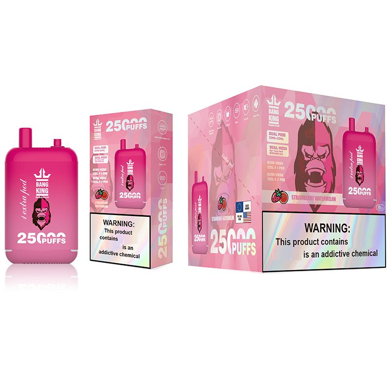 Bang King 25k SCOLA SCAPA DI VAPE SCARICA E MONIGENZIA Sigarette 25000 BACCHE DUPPECCHI 23 ML +23 ml POD PREILLATI