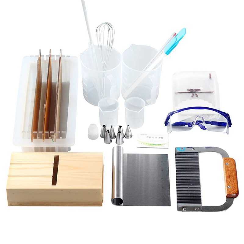 Handmade Soap Nicole Soap Making Kit Silicone Soap Mold with Separators and Wood Beveler for Handmade Soap Experiment 240416