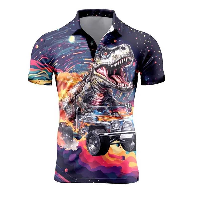 Chemises décontractées pour hommes pour hommes rétro à manches courtes Polo 3D Fleur imprimée complète T pour hommes TE-shirt surdimensionné d'été Blusa masculina 24416