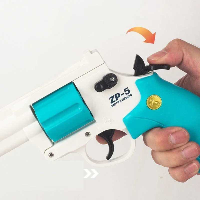 Gun Toys Manual ZP5 Revolver Pistol Soft Dart Bullet Launcher Toy Gun Outdoor Game Airsoft Shooter Pistola For Boys Birthday Present 240417