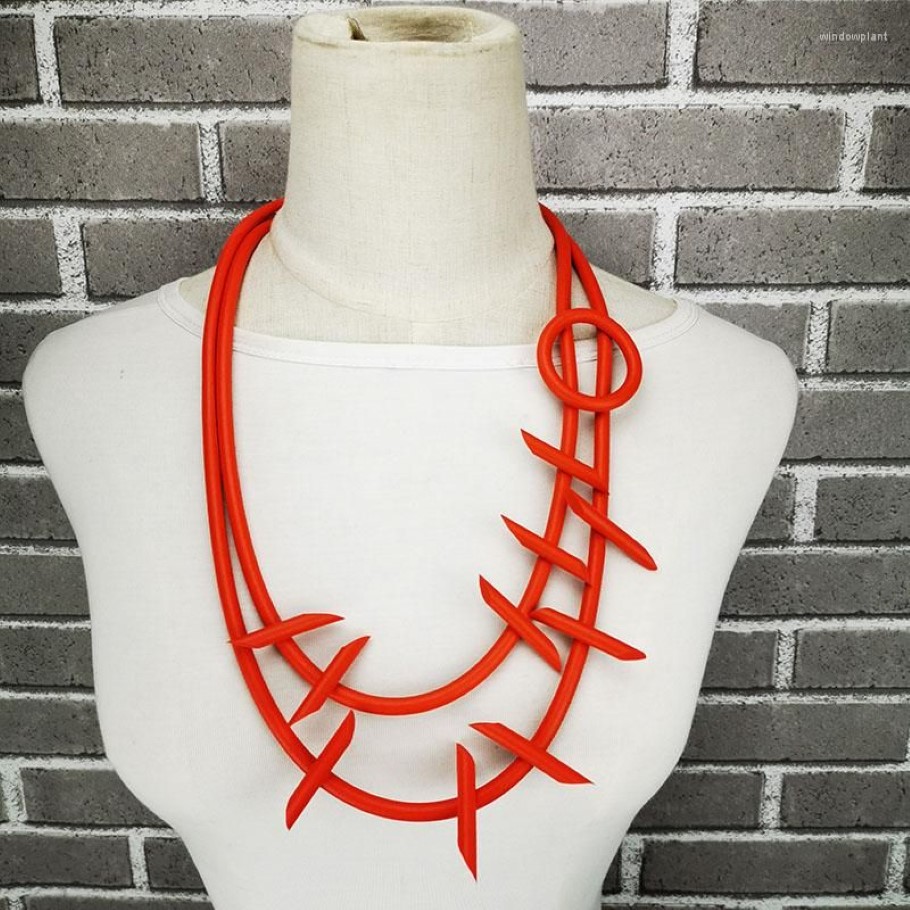 Choker Ukebay Punk Halsketten handgefertigt Gummi Halskette Frauen Mode -Pullover Kette Sommerzubehör Big Jewellery210e