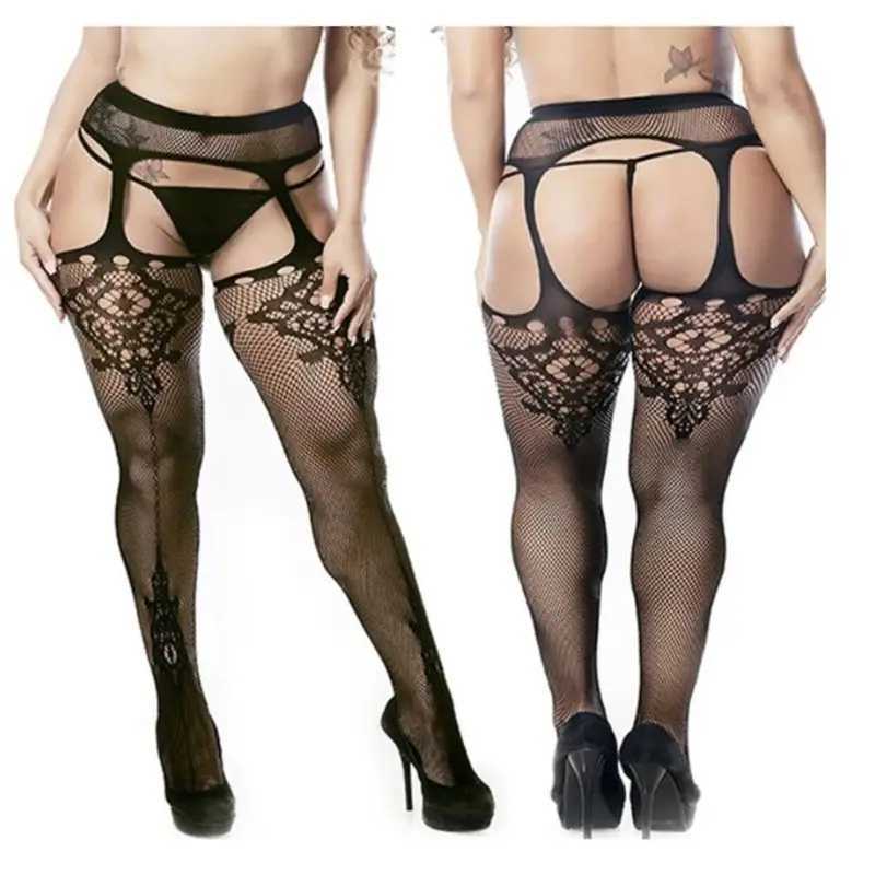 Sexy Socken Fischnetzstrümpfe Strumpfhose sexy Strumpfhosen Spitze Oberschenkel hohe Dessous Frauen 240416