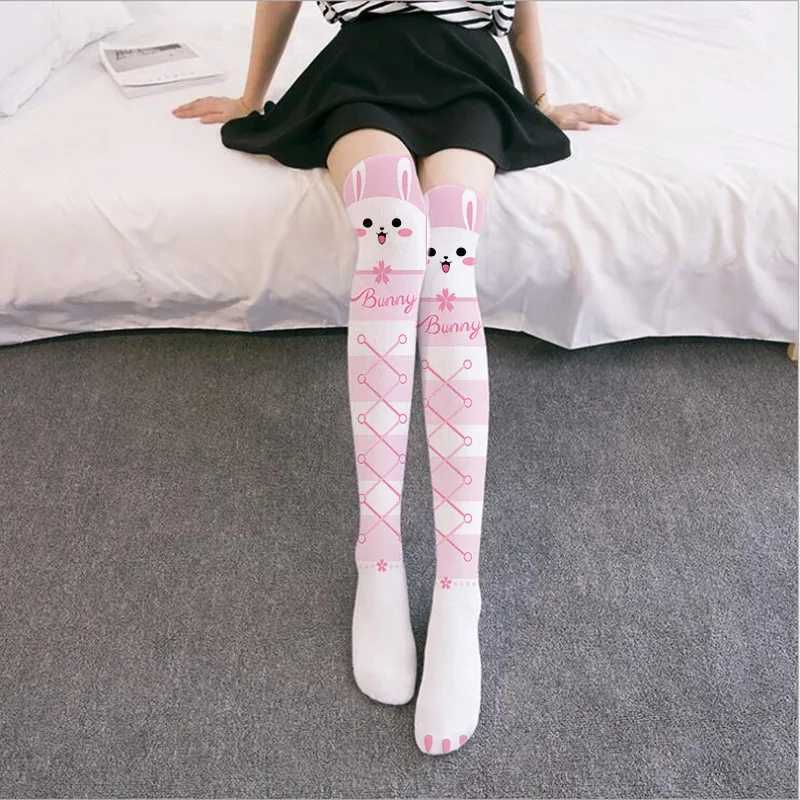 Chaussettes sexy mode privative personnalités basses longues bricolage femmes coton universel coton sexy cuisses hauts sur les chaussettes fille mignonne drôle de genoue longue chaussette 240416