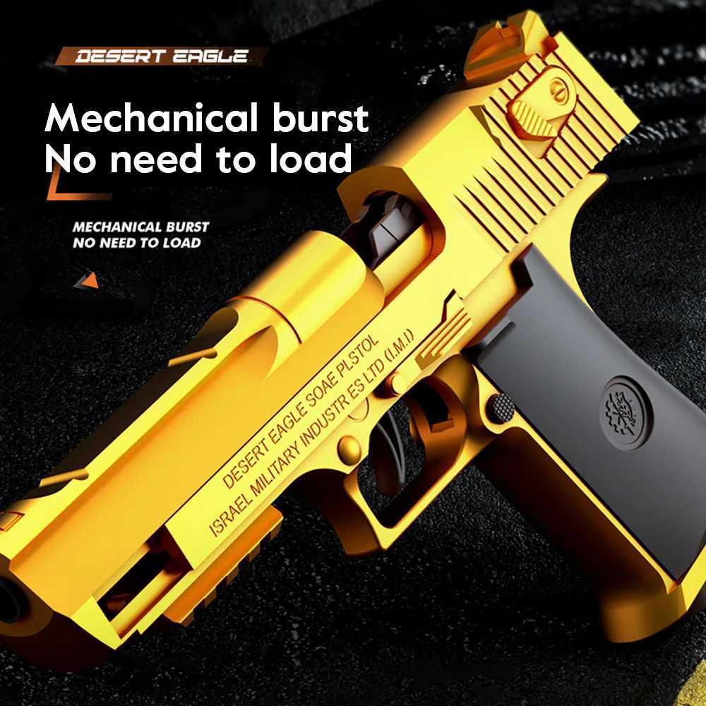 2xac pistolet toys Desert Eagle - Black Automatic Shell Ejection Toy Gun Burst Soft Bullet Pistol Boys Gift Outdoor Game 240417