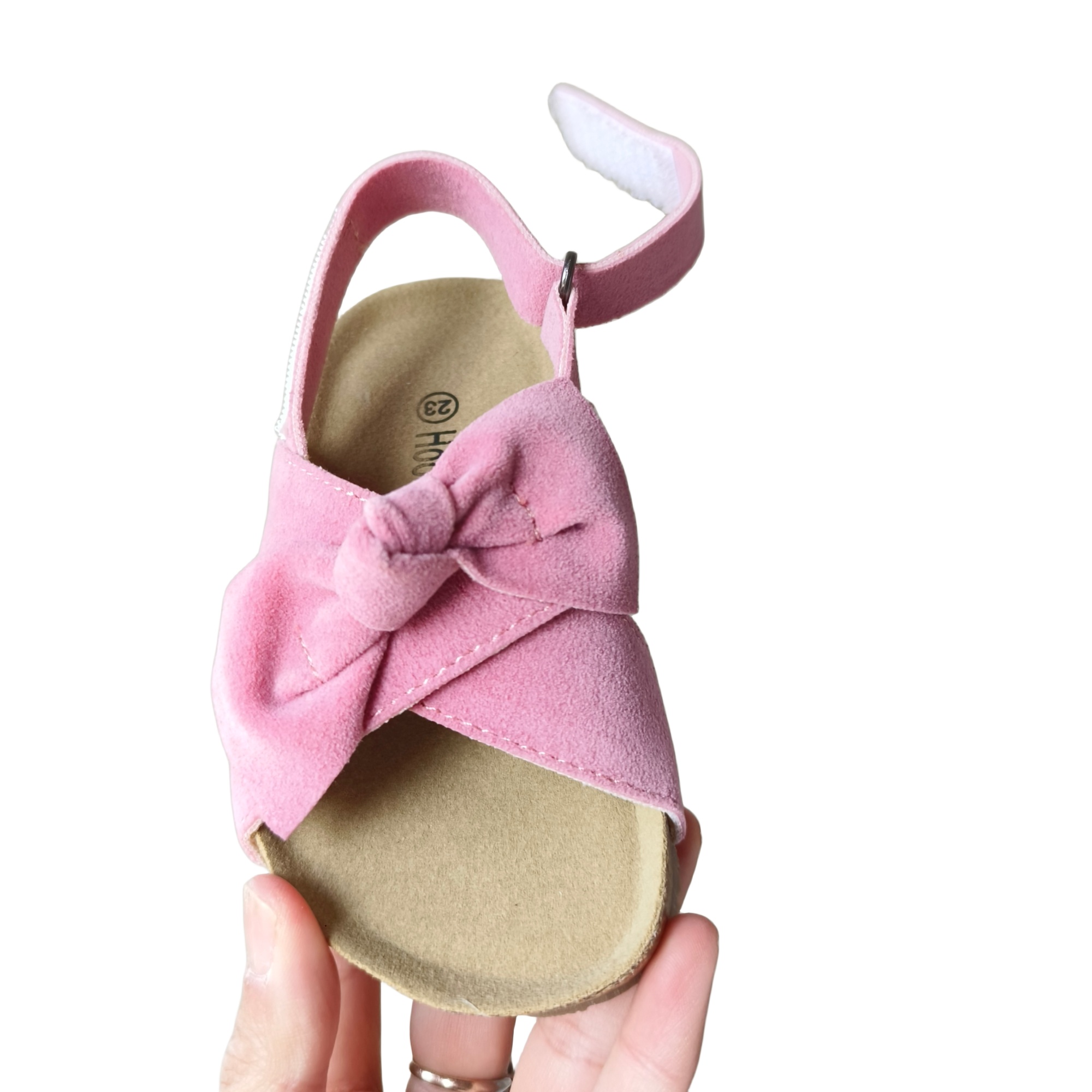 Sweet Girls cross Bows applique sandals children non-slip cork shoes 2024 summer kids comforttable princess sandals Z7708