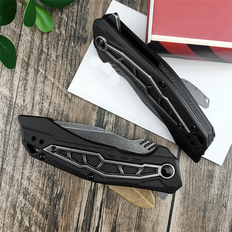 Newest Starter Series 1376 Flatbed BlackWashed Assisted Flipper Pocket Knife Tanto Blade Nylon Brazing Handle EDC Outdoor Self Defense Hunting Survival Tool 1660