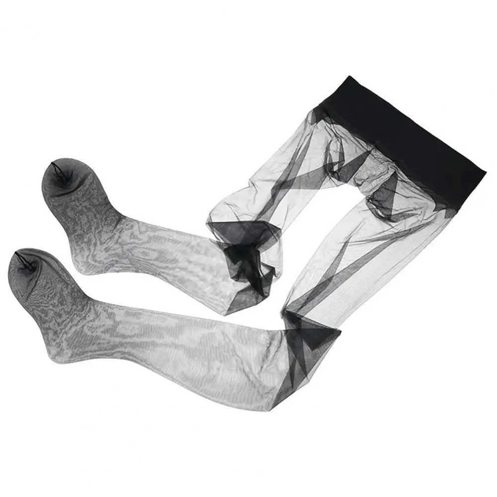 Sexy Socken Frauen, die transparent niedrige Taille nahtloses Strumpfhosen -Festfarbe Nylon glatt reine bis Zehenstrümpfe weibliche Taillenstrumpfhosen 240416 Lager