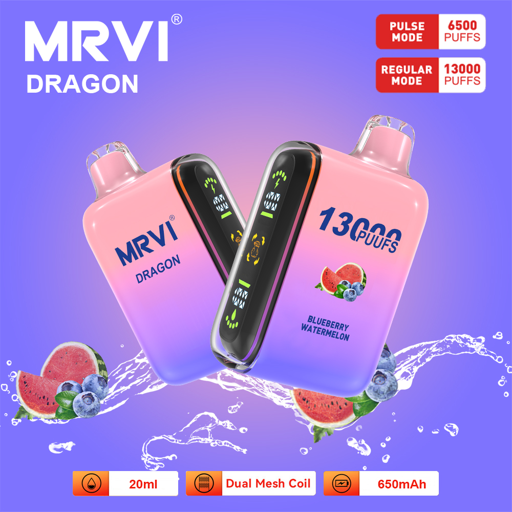 괴짜 바 맥박 MRVI 드래곤 13000 6500 퍼프 배터리 650mAh 메쉬 코일 사전 채워진 vapes 일회용 퍼프 바 맥박 6500 13000 vapes 새로운 스타일