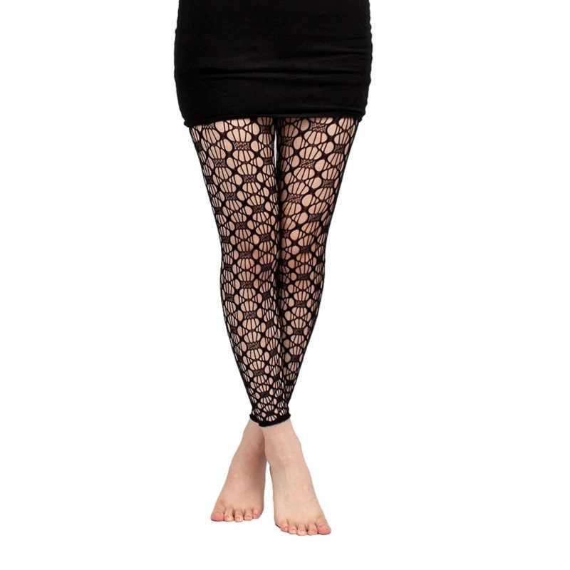 Sexy Socks Womens Sexy Fishnet Footless Tights High Waist Net Footless Leggings Pantyhose drop shipping 240416