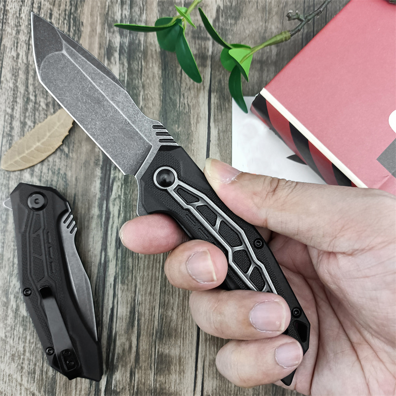 Newest Starter Series 1376 Flatbed BlackWashed Assisted Flipper Pocket Knife Tanto Blade Nylon Brazing Handle EDC Outdoor Self Defense Hunting Survival Tool 1660