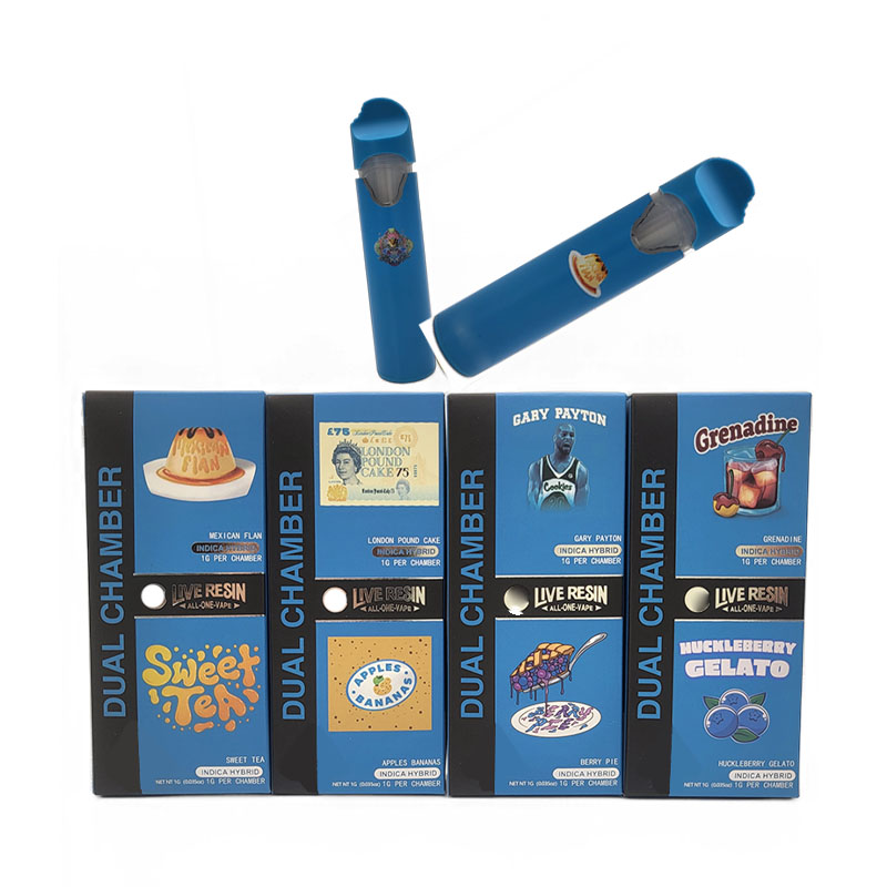 Dubbele smaken koekjes wegwerp vape pennen 2.0 gram lege vapen apparaat dikke olie keramische spoel e sigarettenbalk pods 280 mAh oplaadbare 1 ml verdampingscartridges