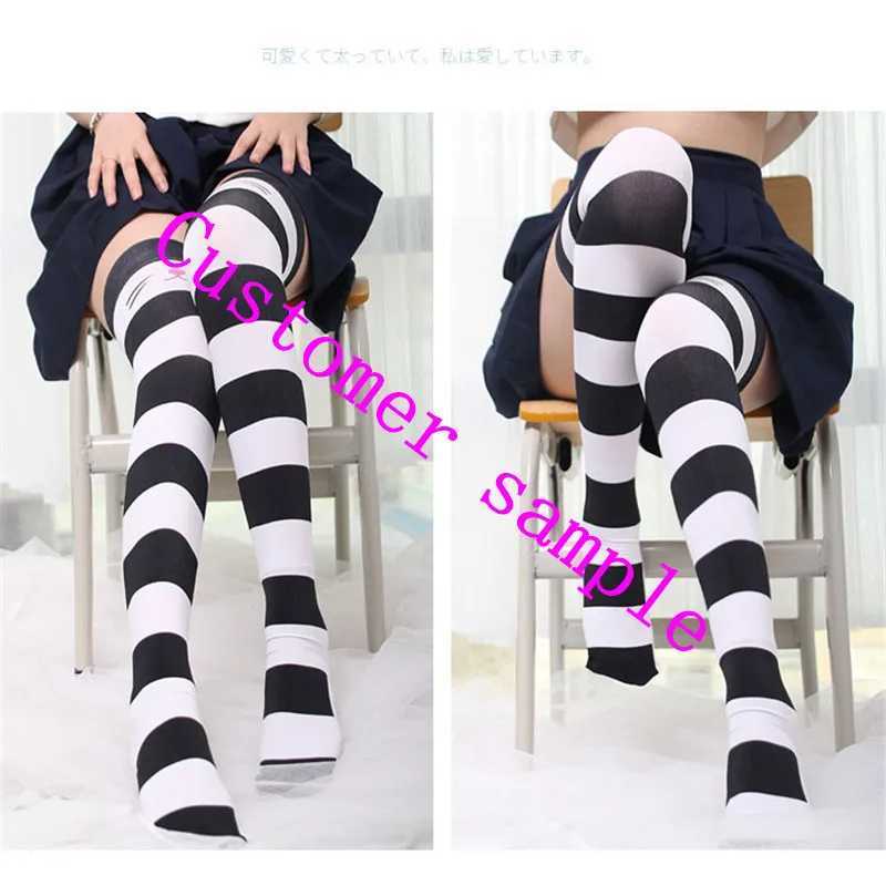 Sexy Socken Mode private kundenspezifische lange Strümpfe diy Frauen Universal Baumwolle Sexy Knie Oberschenkel über Socken Mädchen süße lustige Lange Knie Sock 240416