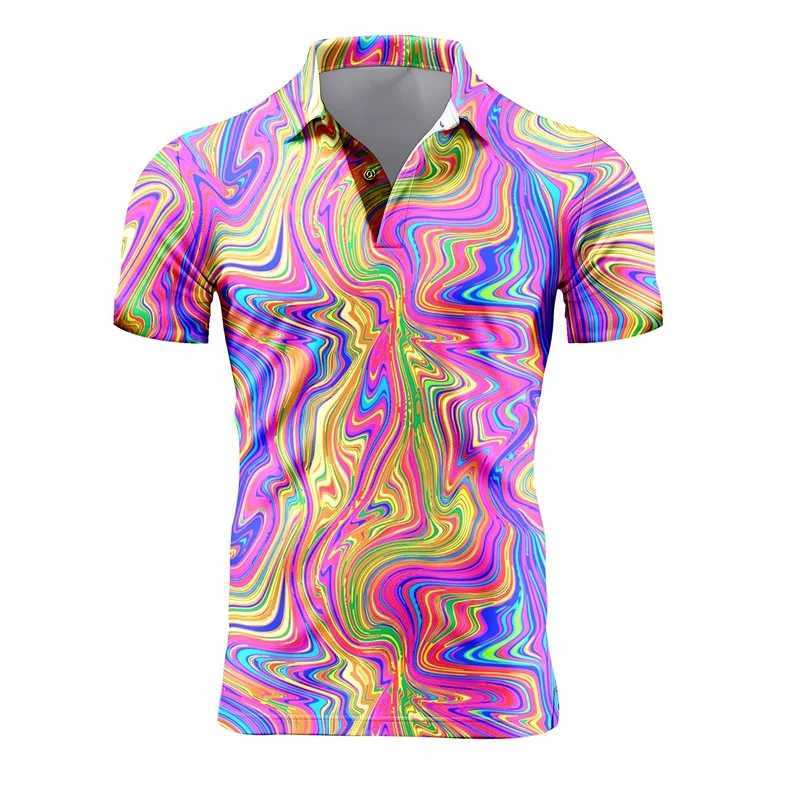 Camisas casuales para hombres para hombres Retro manga corta polo 3d flores de impresión completa t para hombres camiseta de gran tamaño de verano tops blusa masculina 24416