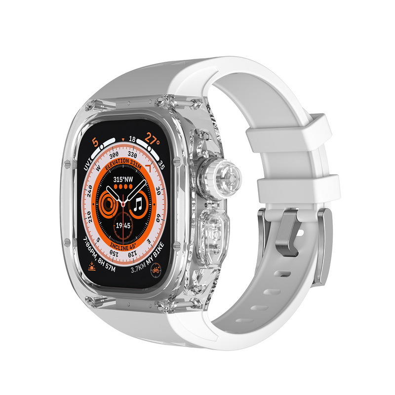 Sangle de mode Iwatch Ultra2 pour Apple Watch Transparent Case Translucent Silicone à aiguille STRAP 49 mm