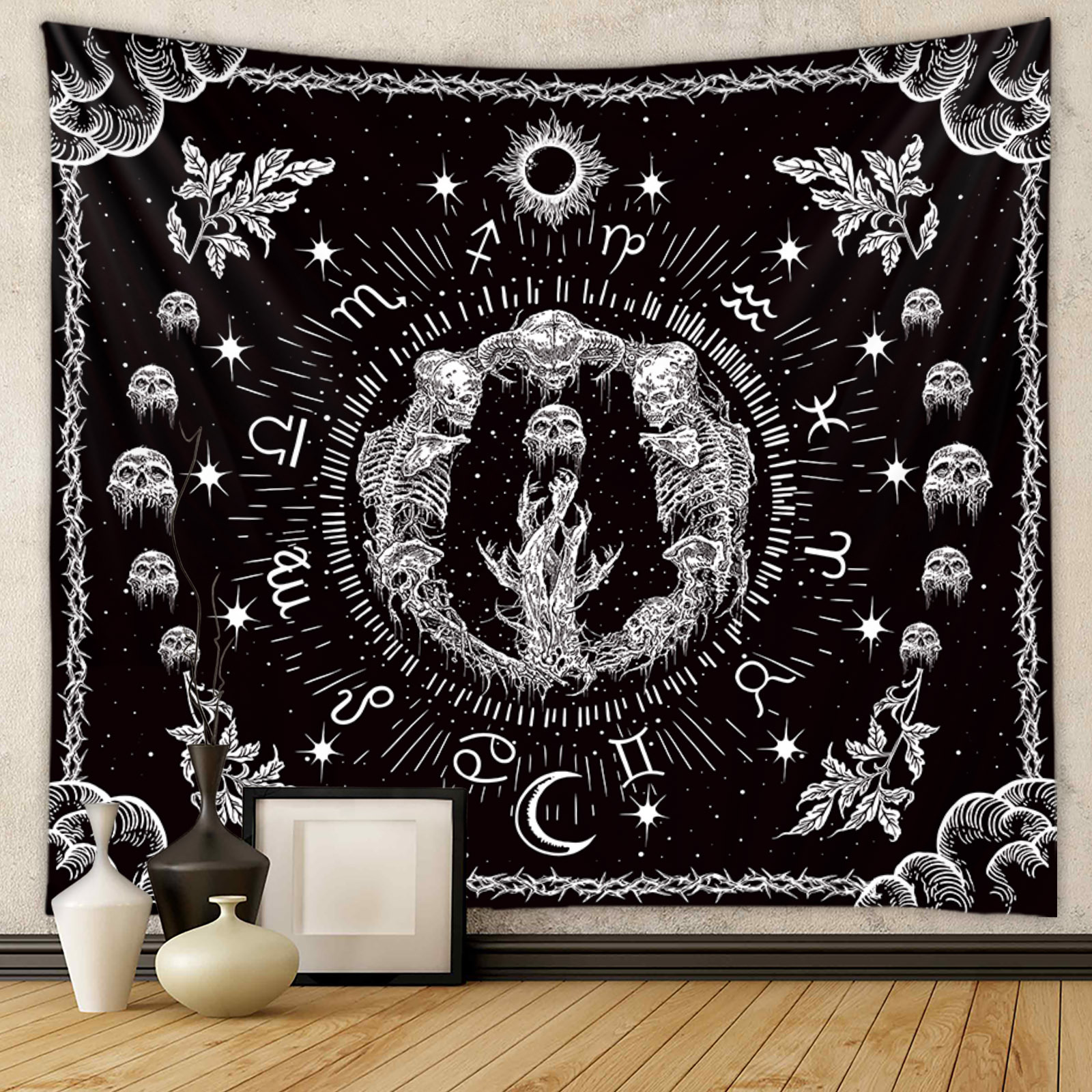 Le démon de l'enfer tapisserie en tissu suspendu tapestries fond tissus inscriving tissu décoratif bœuf bohemian décoration intérieure